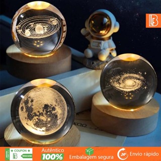 Luminária Decorativa Globo LED Lua Via Láctea Sistema Solar Astronauta Bola De Cristal em Oferta na Shopee