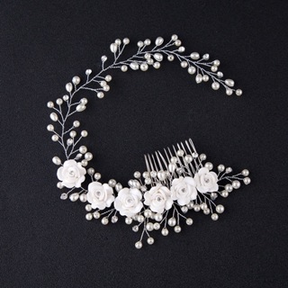 Tiara de pérolas artesanais estilo coreano para casamento, acessórios para estúdio de maquiagem, tiara para casamento em Oferta na Shopee