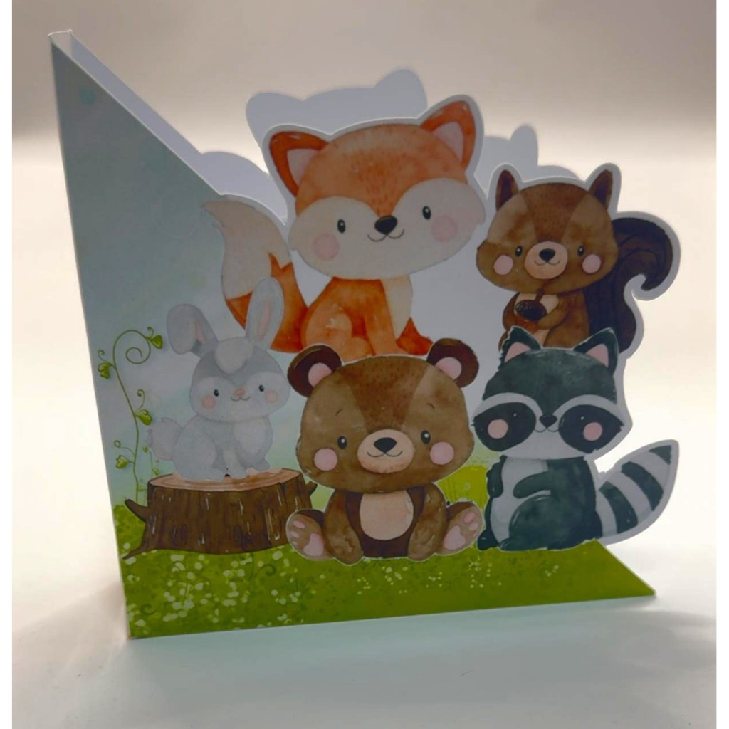 Porta guardanapo centro de mesa BOSQUE AQUARELA MENINO PRONTA ENTREGA pegue e monte em Oferta na Shopee