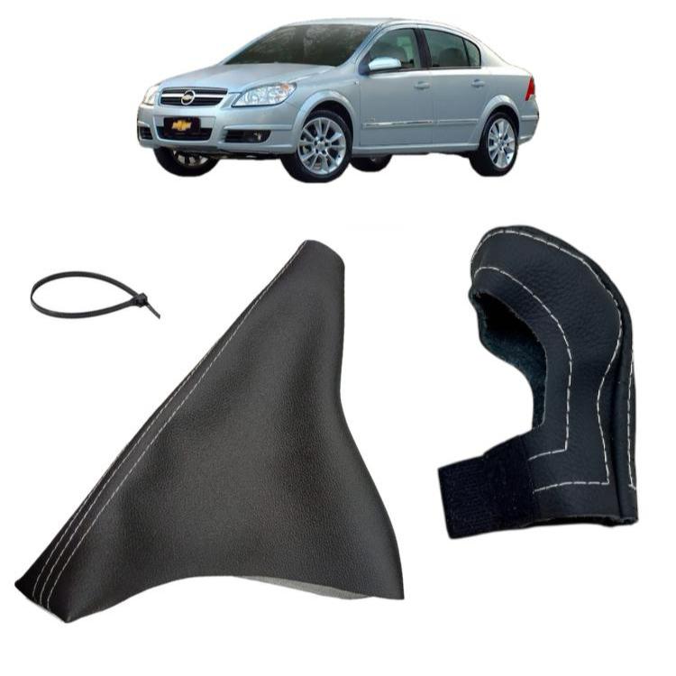 Kit Capas Manopla Câmbio Manual e Coifa Freio De Mão Chevrolet Vectra 2006 2007 2008