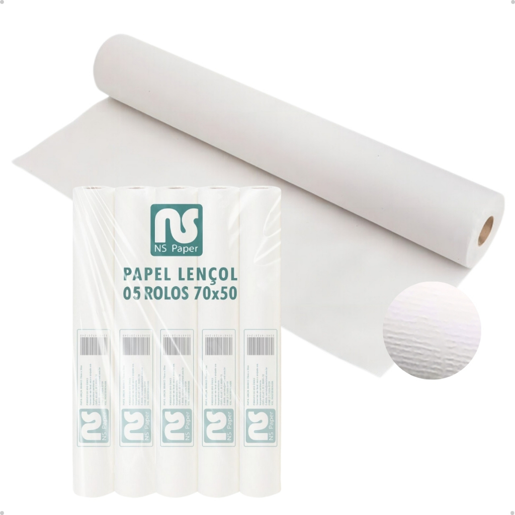 Lençol de Papel Descartável para Maca 50x50 para Estética e Saúde 5 rolos NS Paper em Oferta na Shopee