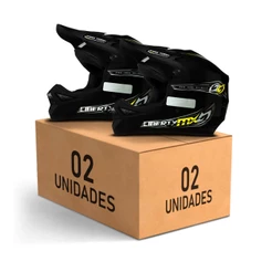 Kit 2 Capacete Motocross Fechado Mx Pro Trilha Pro Tork Moto Cores Iguais