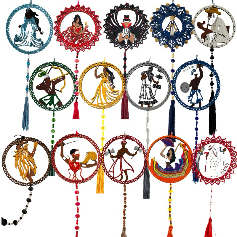 Mandala Imagem Orixás 10cm Iansã Iemanjá Oxum Oxóssi Ogum Xangô Exú Pomba Gira Umbanda Candomblé