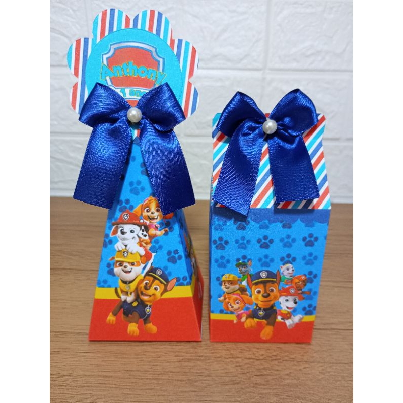 Kit Caixinha Milk e Pirâmide Patrulha Canina/ caixinhas personalizadas para festas, lembrancinhas de aniversário,.