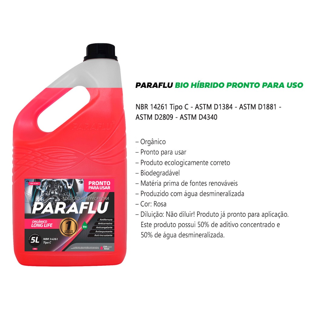 Aditivo Original PARAFLU 5L Rosa PRONTO PARA USAR
