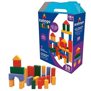 Multiblocks Blocos Montar Infantil De Madeira Colorido 50 Peças - Xalingo em Oferta na Shopee