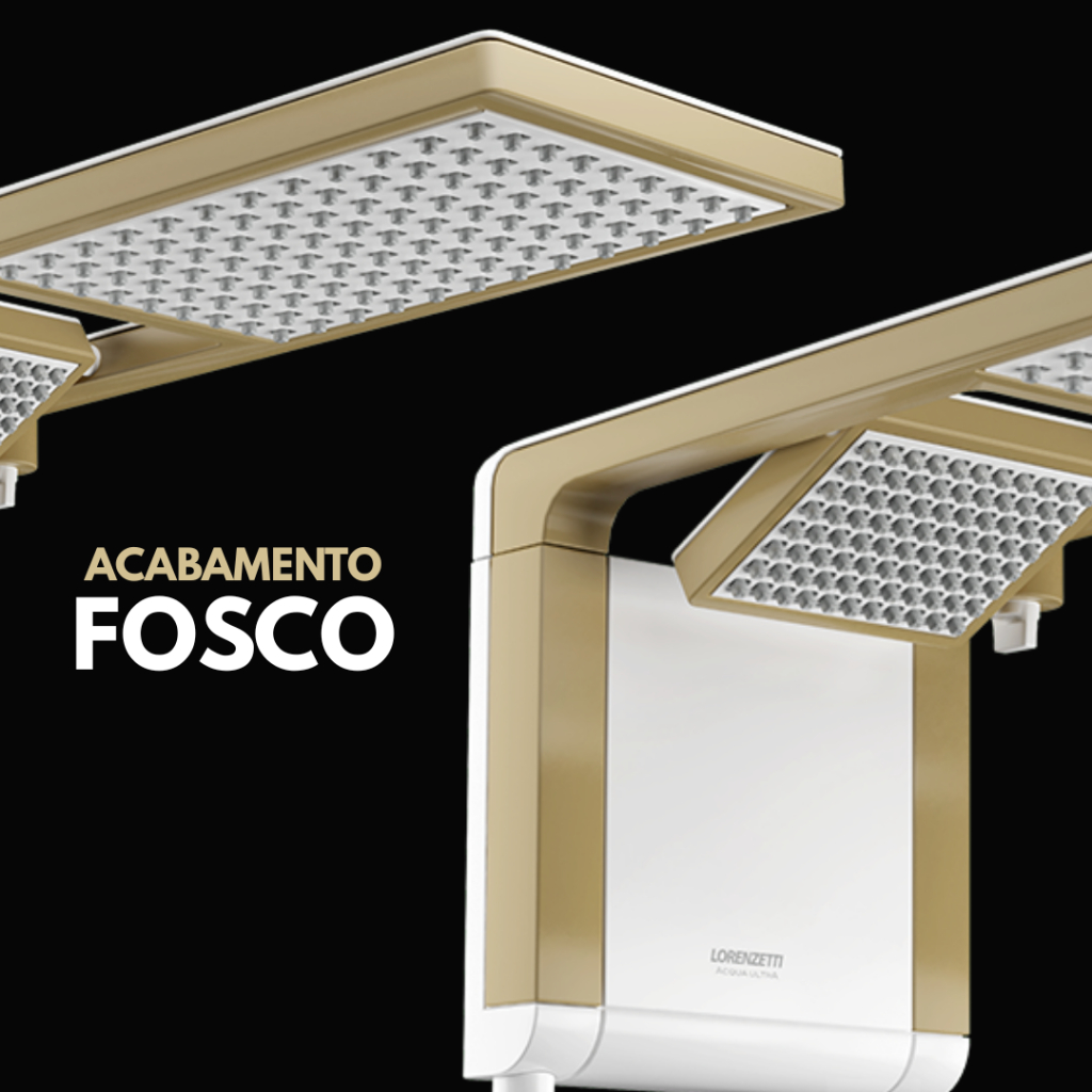 Detalhes do Chuveiro Ducha Acqua Duo Branco Dourado 127V 5500W Lorenzetti Jato Duplo