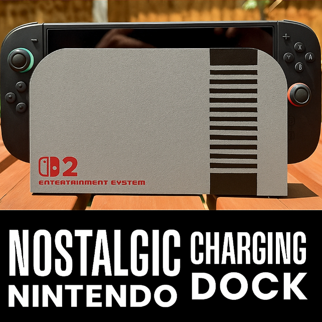 🎮 Dock Face Base Generica de Carregamento Nostálgica para Nintendo Switch 2 – Inspirada no NES 8 bits