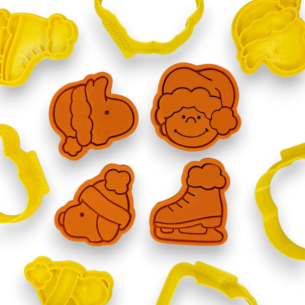 Kit Cortador + Marcador para Biscoito e Pasta Americana Turma Snoopy Natal
