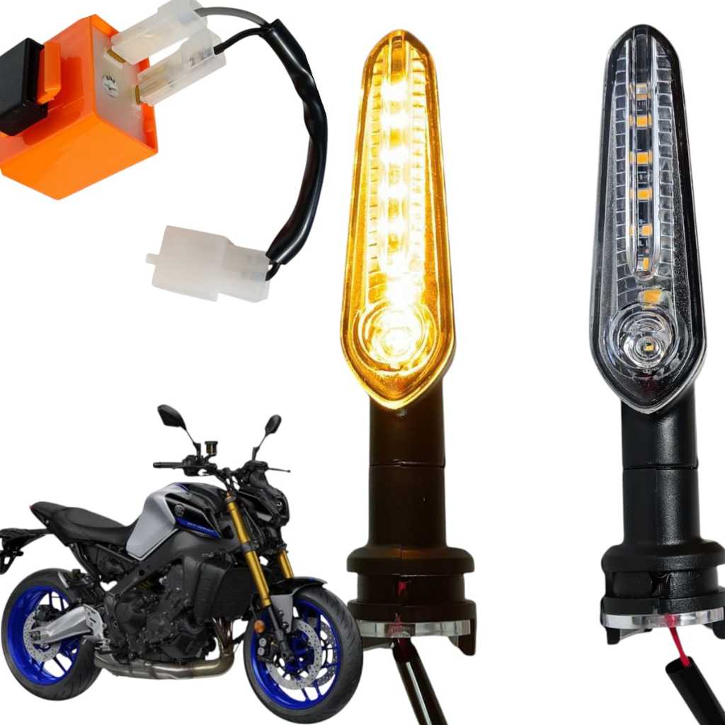 Par Pisca Seta Led Mt 03 07 09 2021 2022 2023 2024 Sequencial Fz15 + Rele 2 Pinos Com Chicote