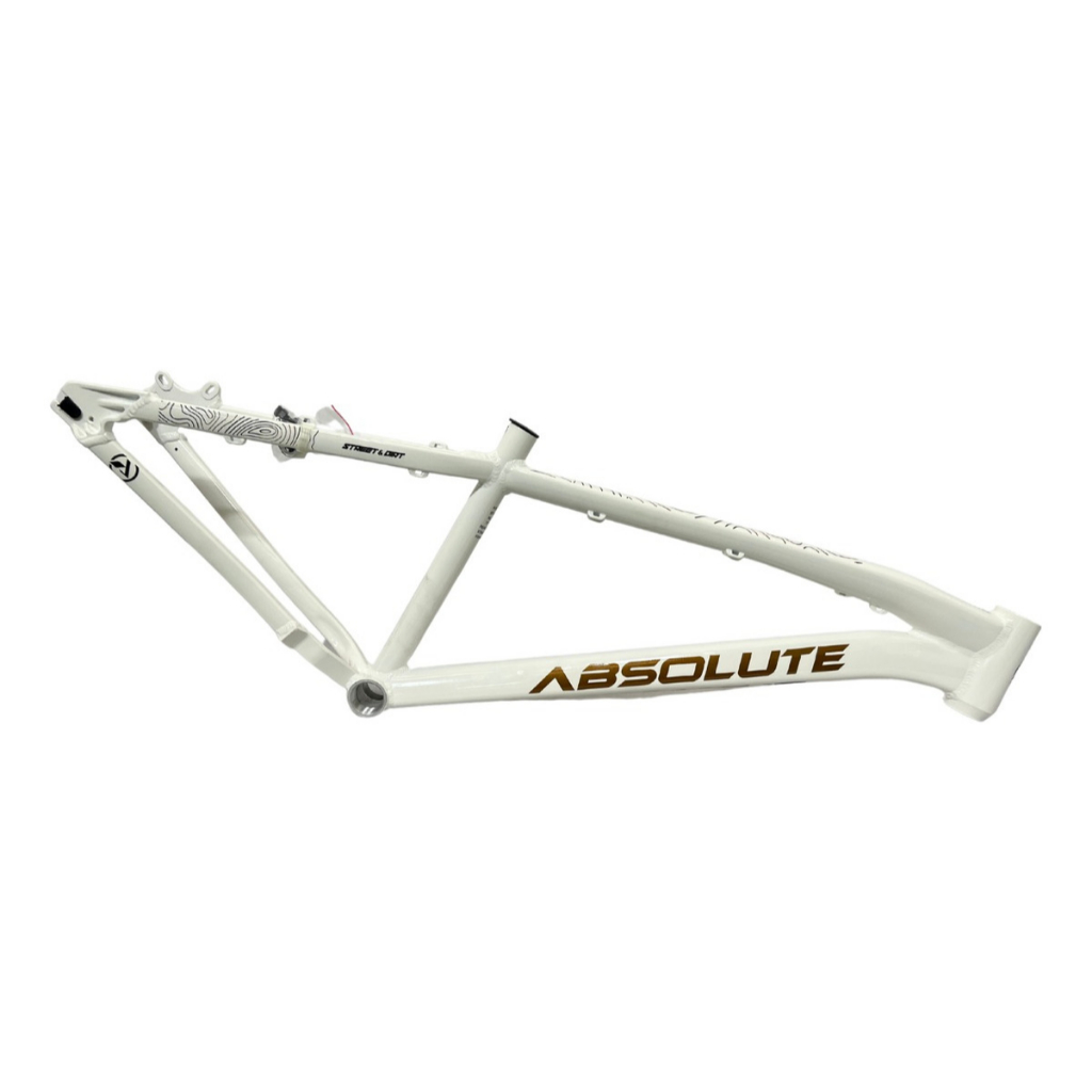 Quadro Absolute Brutus Pro Modelo Aro 26 Freeride Grau Cor Branco/dourado