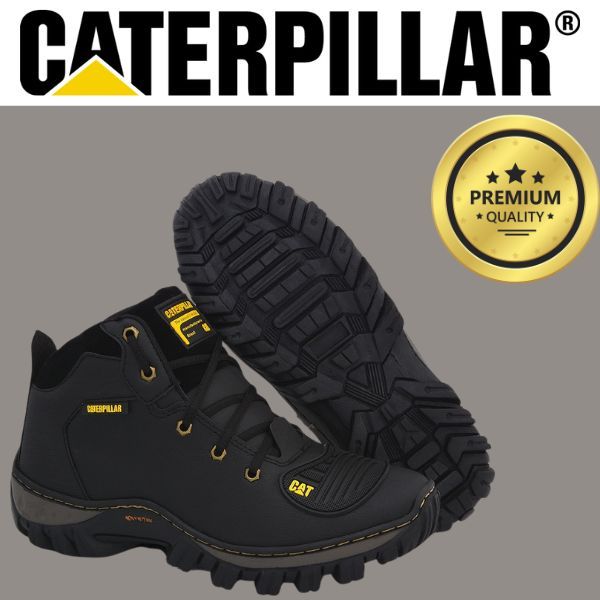Bota Coturno Cano Médio Em Couro, Solado Borracha Resistente e Design Robusto Para Qualquer Look.
