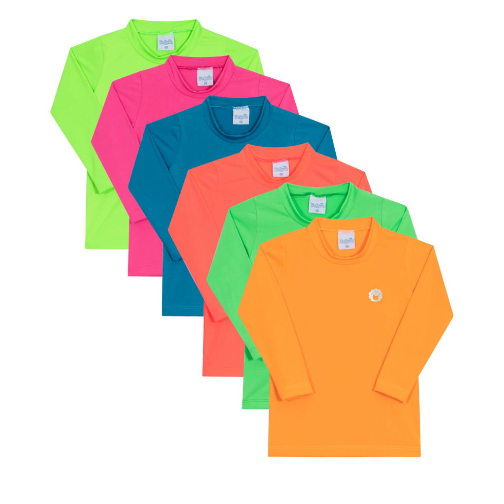 Camisa Proteção Solar UV50+ Infantil Térmica Menino Menina - 1 a 14 anos - Praia, Piscina, Verão