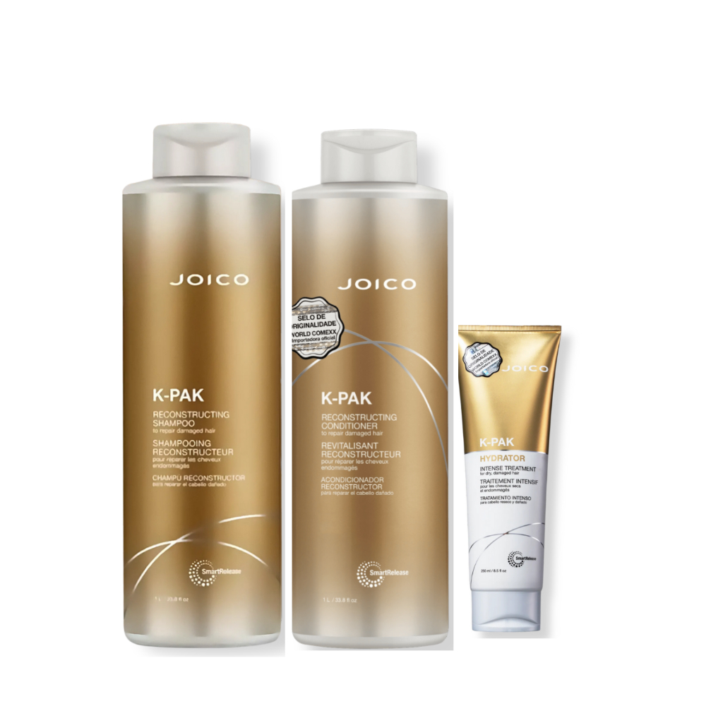 Kit Joico K-PAK Hidratação e Reconstrução - Shampoo 1L , Condicionador 1L e Máscara 250ml em Oferta na Shopee