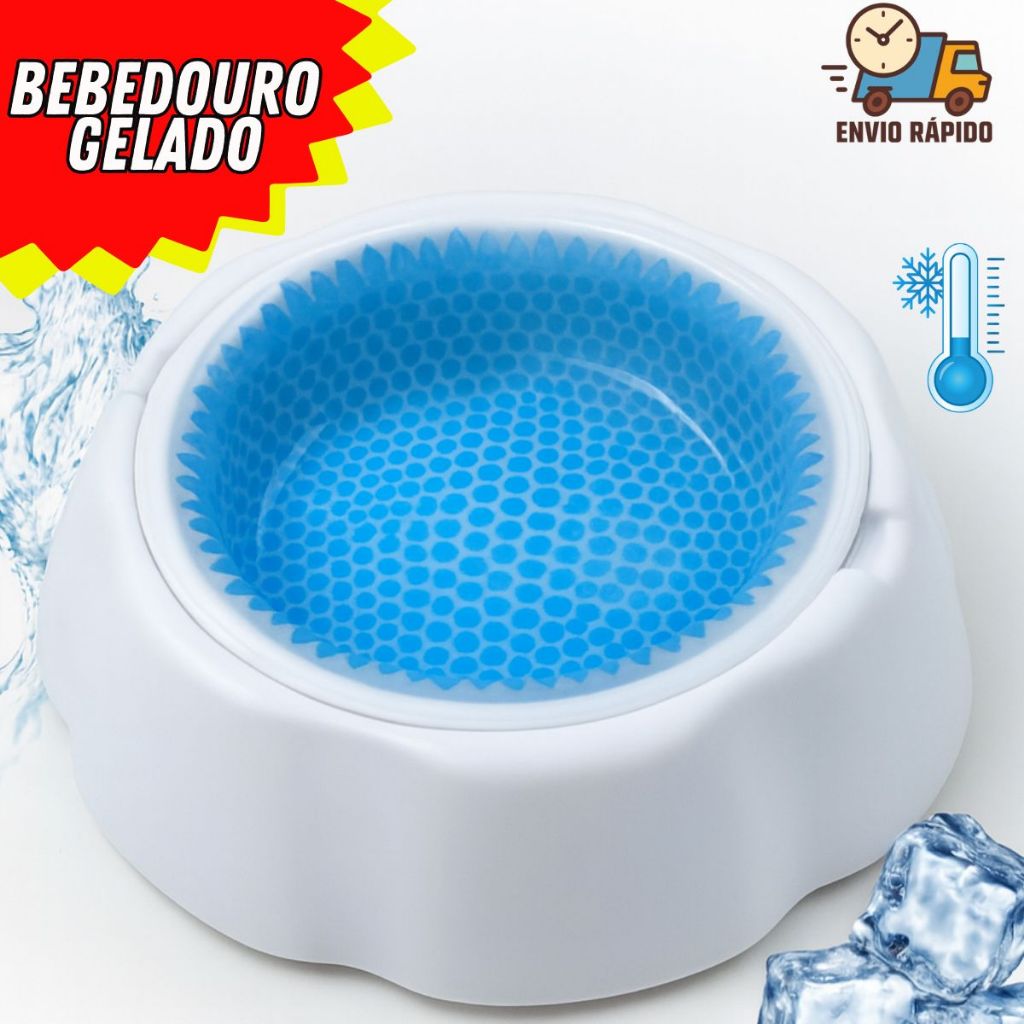 Bebedouro Gelado Tigela Gelada Gel Freezer Animais Cachorro Gato Pote Removível Bacia PET em Oferta na Shopee
