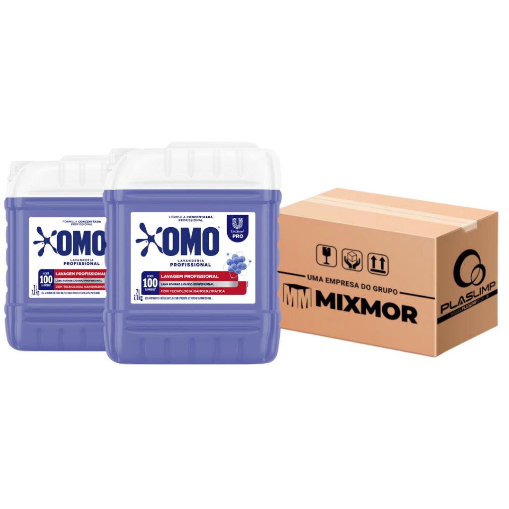 Kit 2 Lava Roupas Liquido Omo Lavanderia Profissional - 7L em Oferta na Shopee