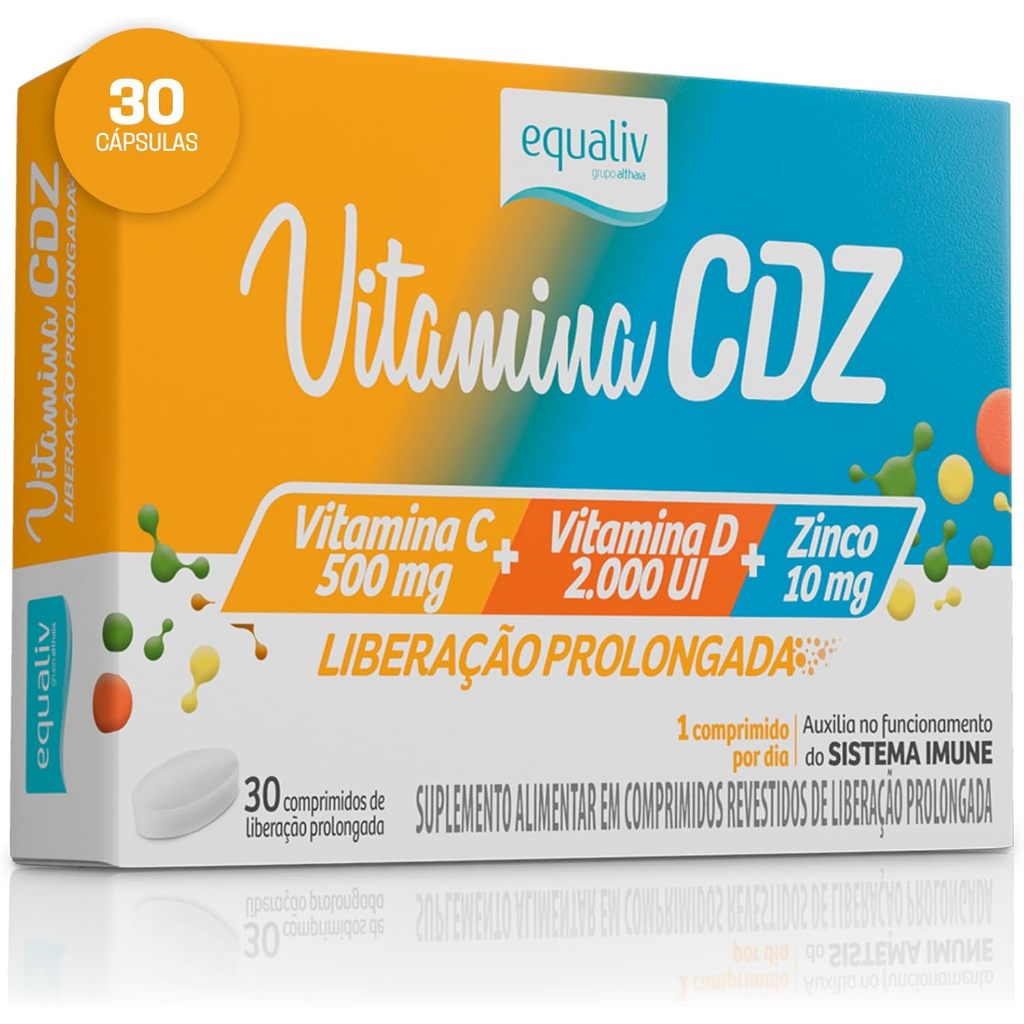 Vitamina CDZ Equaliv Tripla Ação Com 30 comprimidos De Liberação Prolongada em Oferta na Shopee