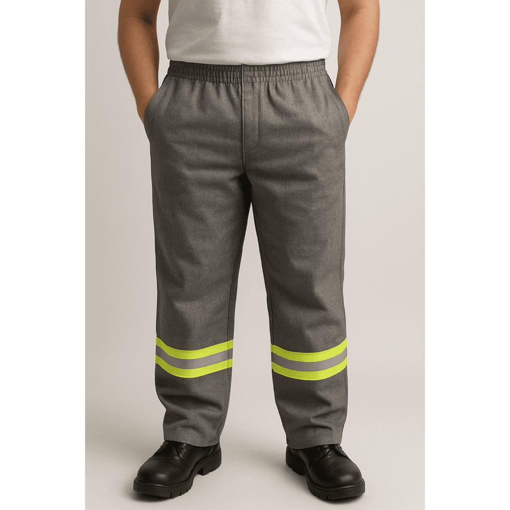 03 Calça De Uniforme Brim Cores - Com Faixa Refletiva