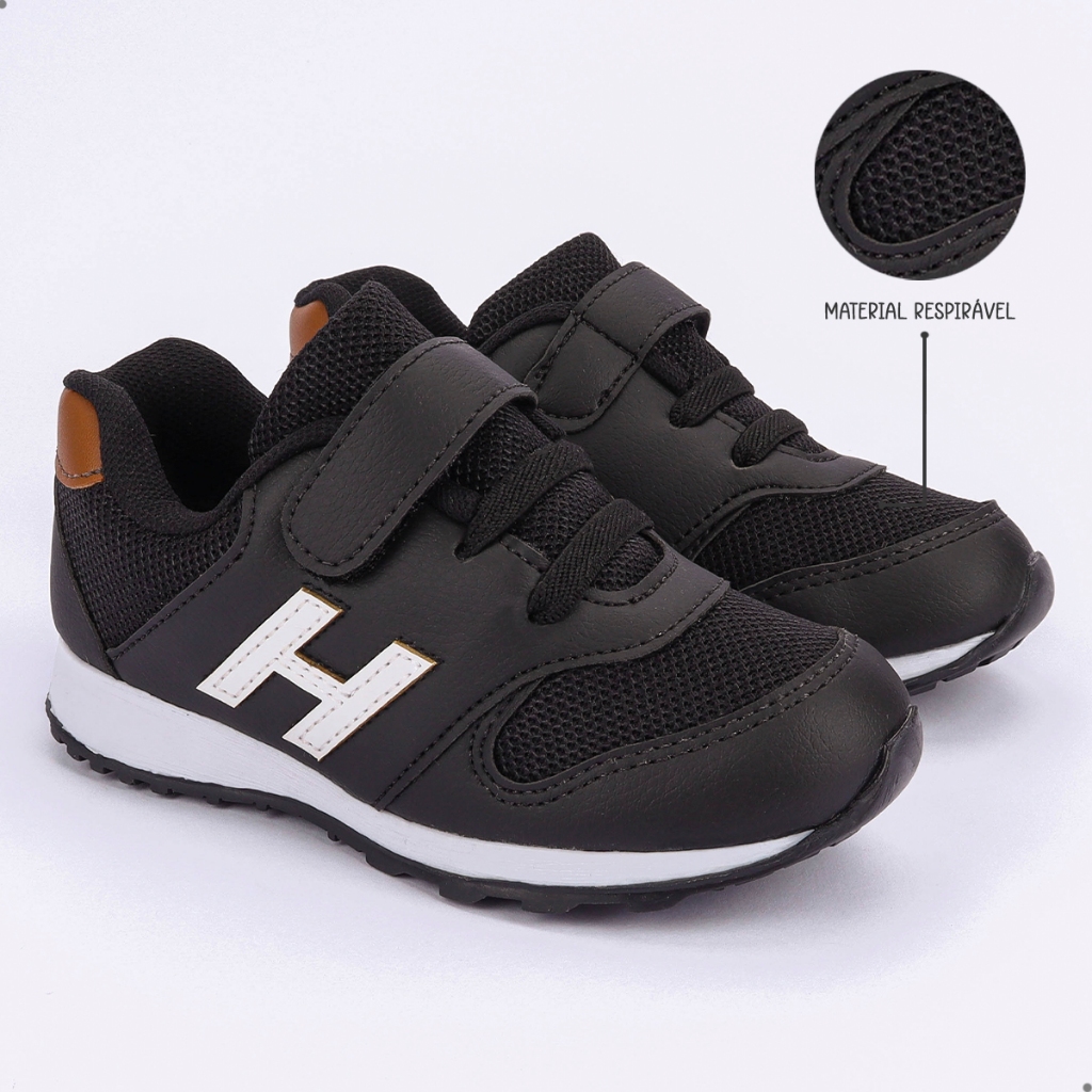 Tenis Infantil Masculino Menino Envio Em 24h preto escolar barato · foto 2