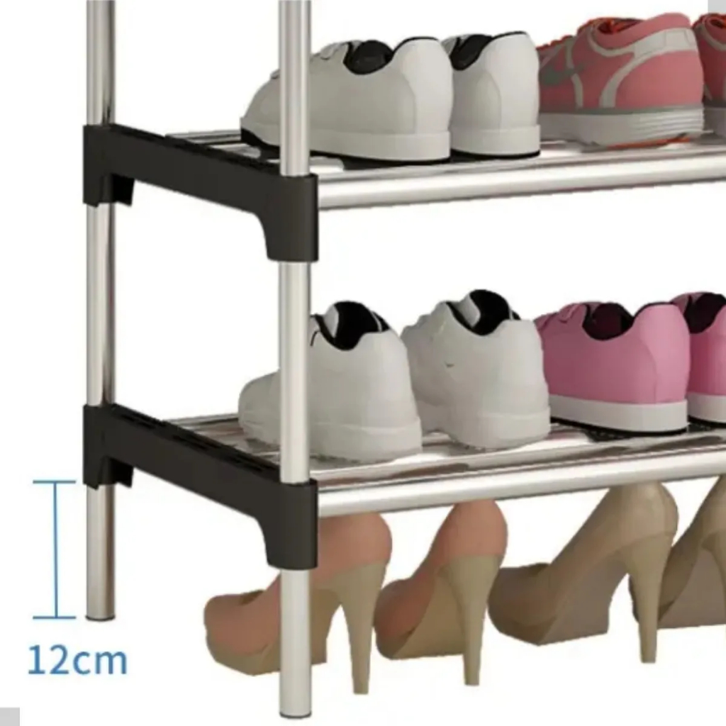 Detalhes do Rack Sapateira Vertical Alta Inox 4 Prateleiras