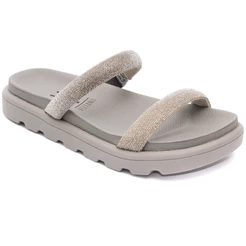 Papete Vizzano Feminina Strass Brilho Tratorada Original 6459.110 Cinza