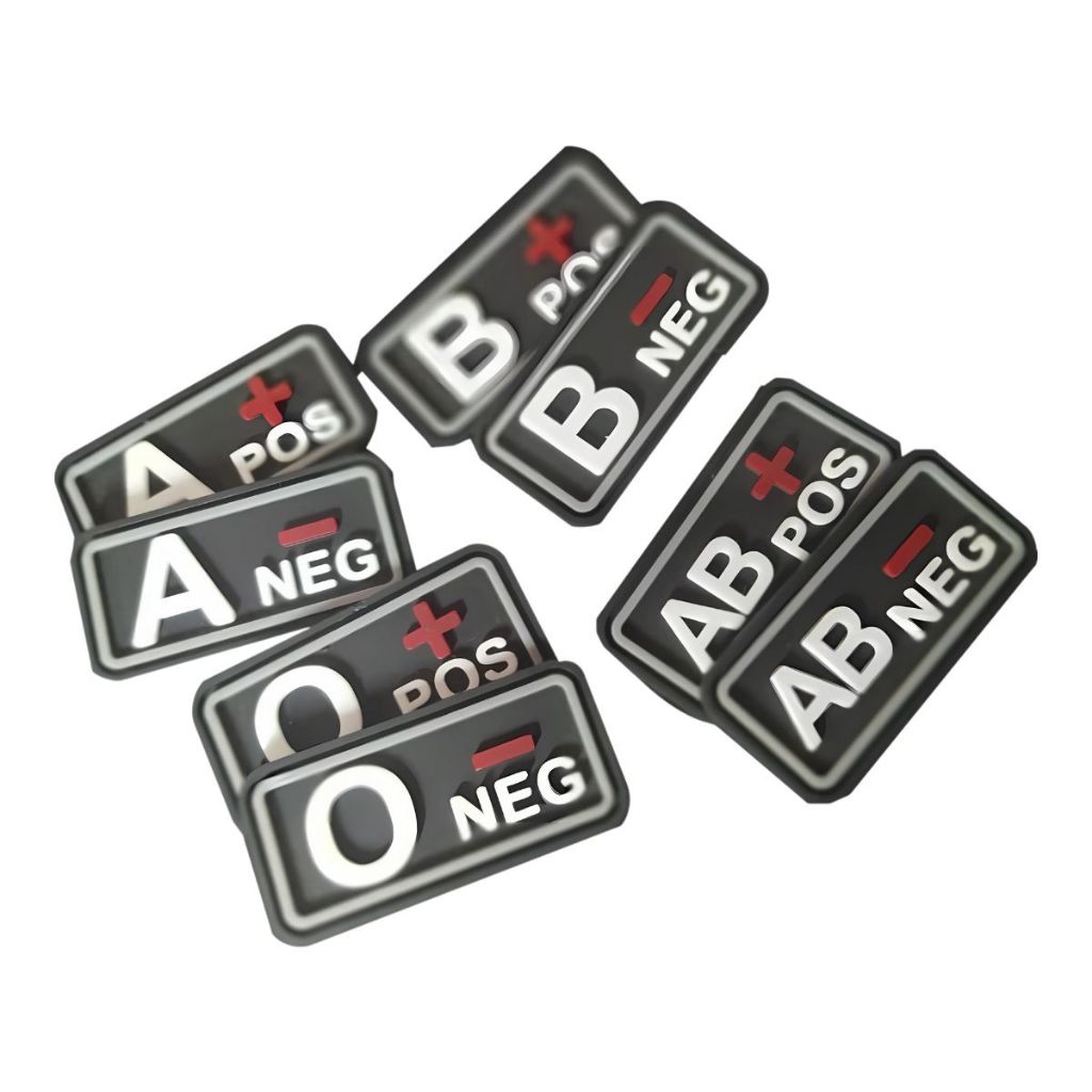 Patch Emblema Tipo Sanguíneo Emborrachado com Velcro Airsoft Paintball - Ponto Militar em Oferta na Shopee