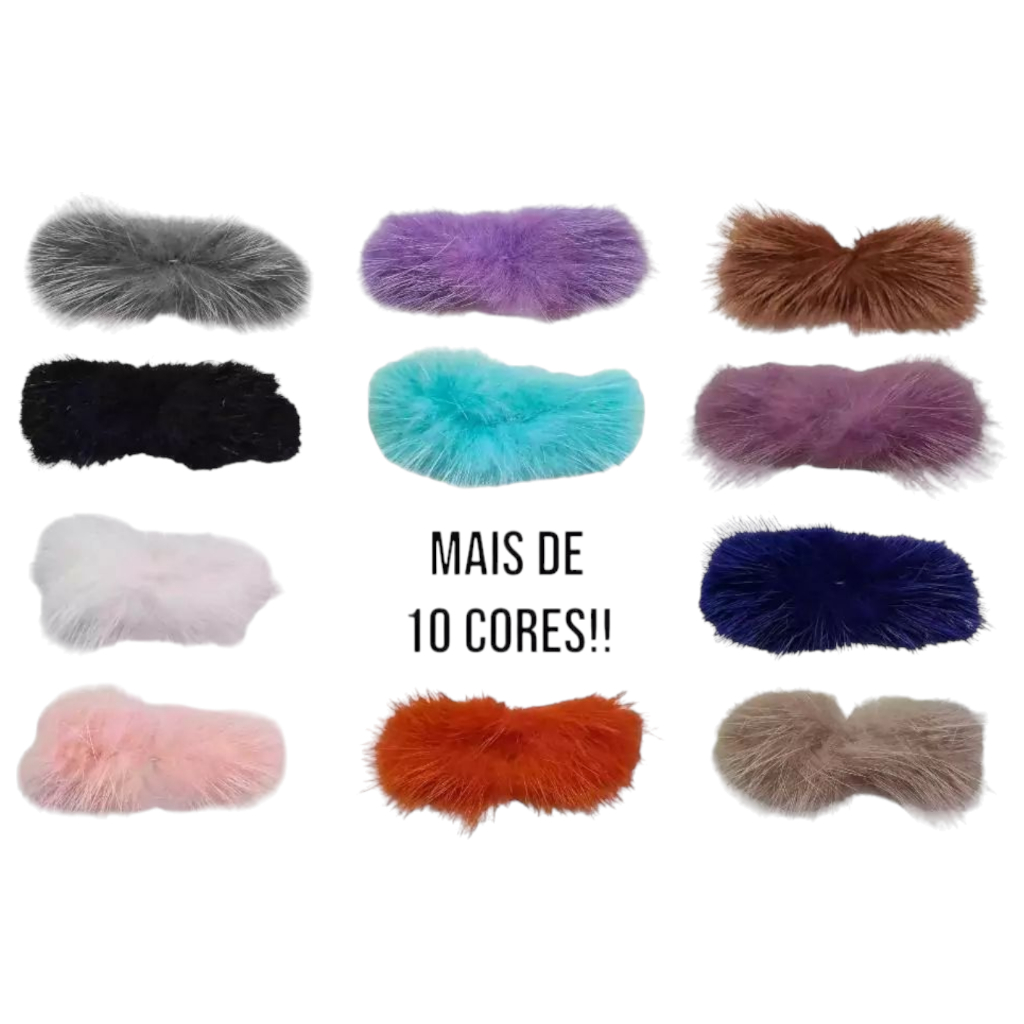 Pompom Bigodinho - cores variadas - 7cm - 2un