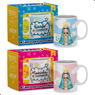 Kit 2 Canecas Madrinha E Padrinho De Consagração C/ CAIXINHA em Oferta na Shopee