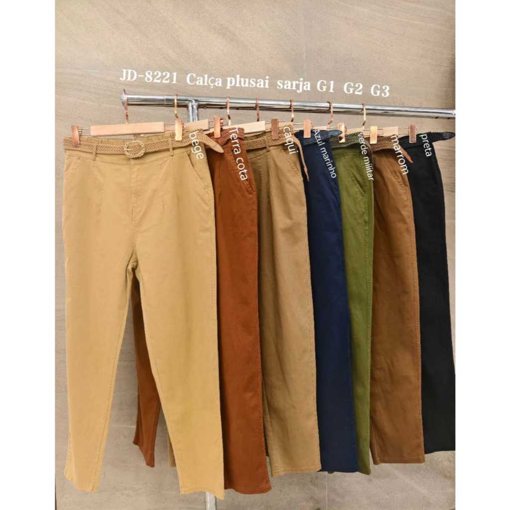 Calça plusai sarja importado femininas modas JD-8221
