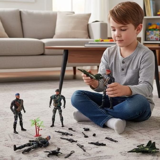Soldadinhos Plastico Miniatura Boneco Soldados Brinquedo Kit Militar