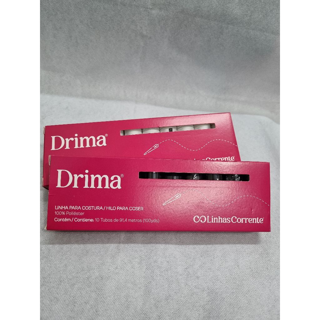 Linha de Costura Drima | 100% Poliéster | Caixa com 10 Unidades |para Máquina ou costura Manual
