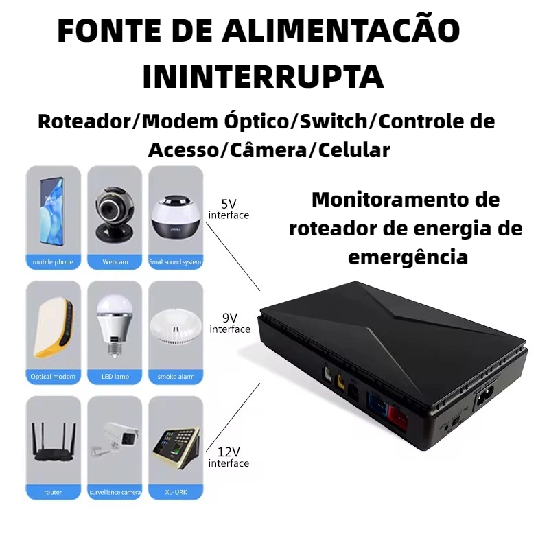 Mini Ups Nobreak Com Saida DE 2600mAh X4 e Rede Bivolt 18W / 35W Lelong MAX 4011 MAX 4010