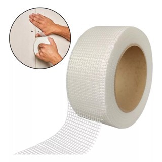 Fita Telada Adesiva Fibra de Vidro 48mm x 20m Drywall Branca Reposicionável Anti-Trinca em Oferta na Shopee
