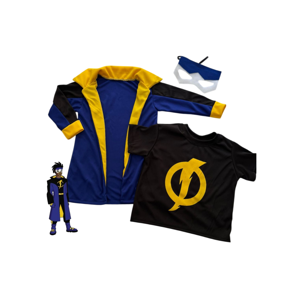 Fantasia Super Choque INFANTIL - verifique o tamanho da fantasia em Oferta na Shopee