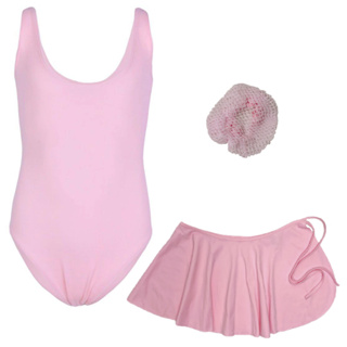 Kit Ballet Infantil 3 Itens Collant Regata Rosa Bailarina em Oferta na Shopee