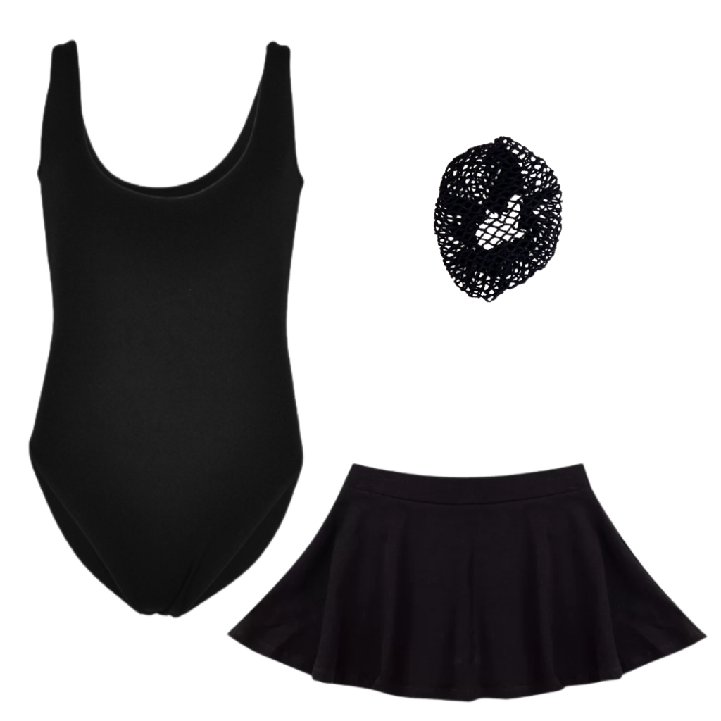 Kit Ballet Infantil 3 itens/ Uniforme Para Dança Collant Regata Preto LINHA PREMIUM em Oferta na Shopee