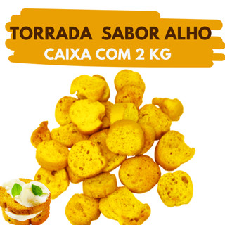 Torradinha Crocante Sabor Alho - Caixa com 2 kg