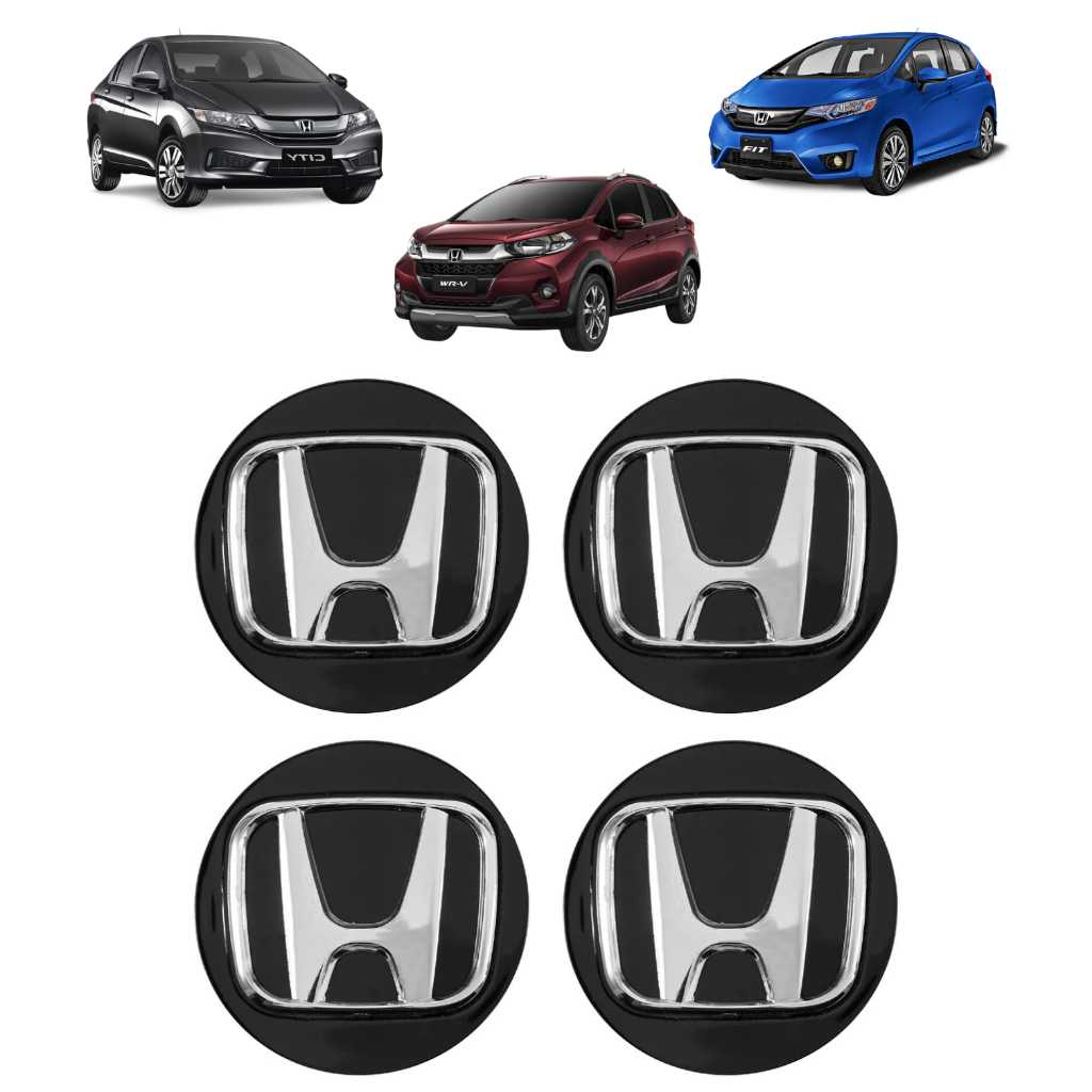 Kit 4 Calota Central Roda Honda Fit City Wrv 2015 A 2021