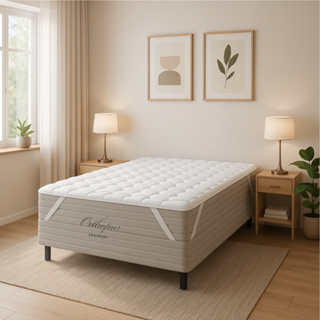 Pillow Top Protetor de Colchão Ortobom 200 fios 100% Algodão Premium Solteiro Casal Queen e King em Oferta na Shopee