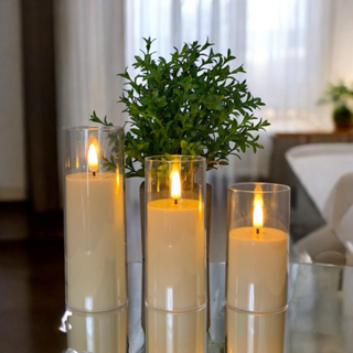 Trio Velas com Castiçal Led 10 cm 13 cm 15 cm a Bateria Importado em Oferta na Shopee