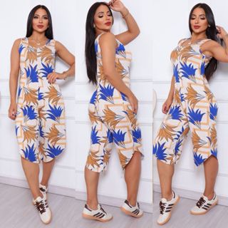 Macacão pantacurt saruel  alça larga   moda feminina lançamento verão larguinho em Oferta na Shopee
