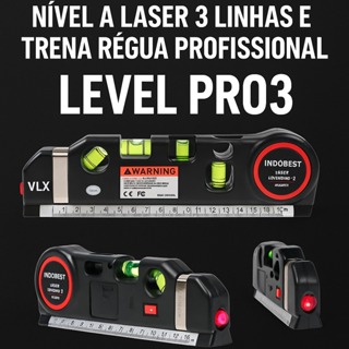 Nível a Laser Multifuncional 3 em 1 com Trena e Régua – Precisão Profissional em Oferta na Shopee