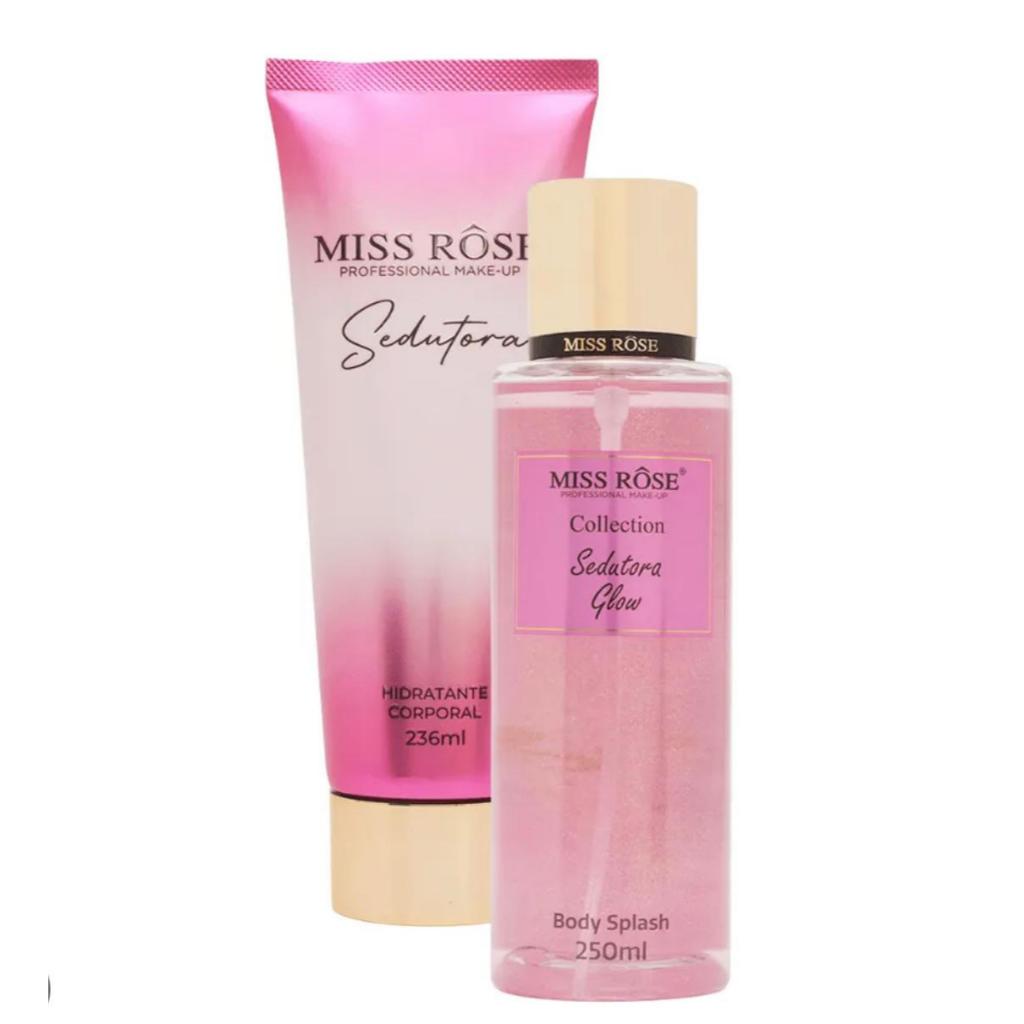 Kit Hidratante Corporal + Body Splash Miss Rosê Desejada Sedutora Baunilha Alta Fixação