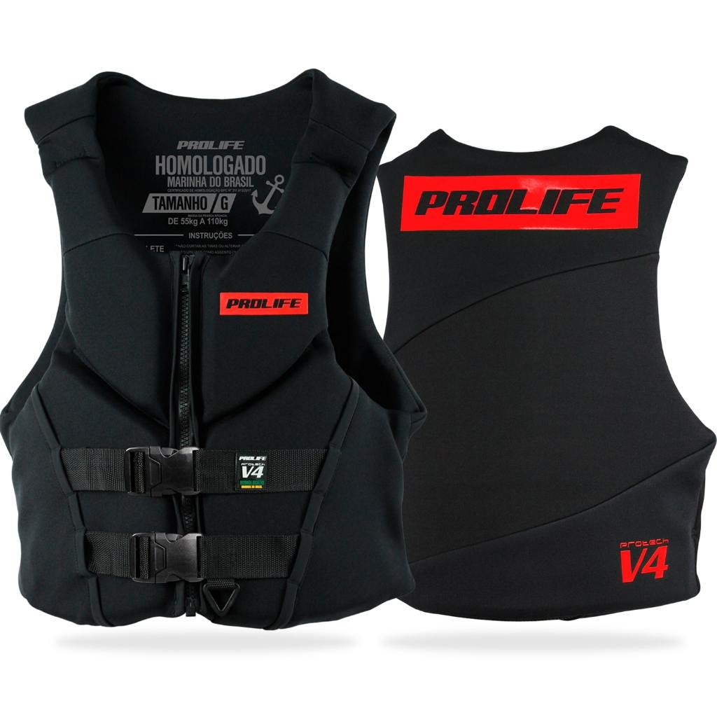 Colete Salva Vidas Neoprene Homologado Marinha Brasil Protech V4 Original Prolife Classse V Jet Wake