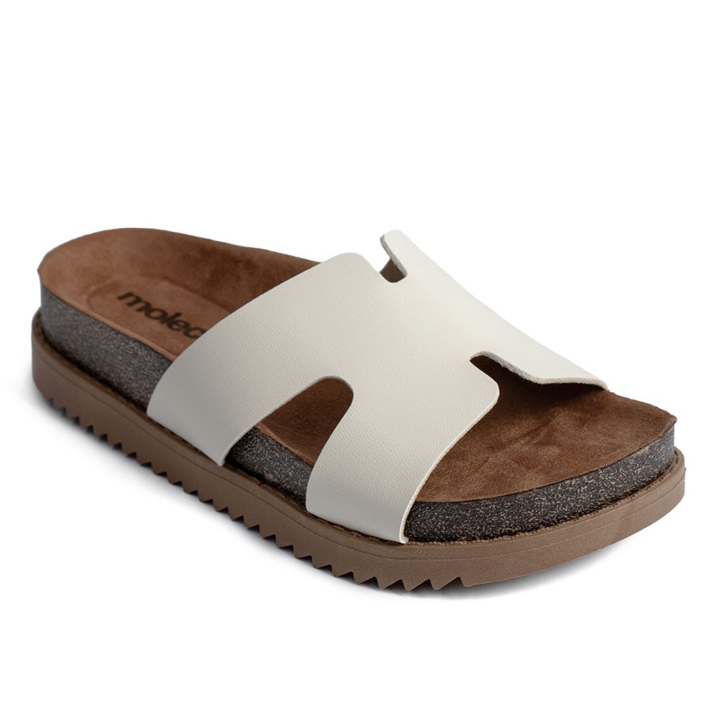 Chinelo Sandália Moleca Tratorado Slide Tamanco 5500.100 Off White em Oferta na Shopee