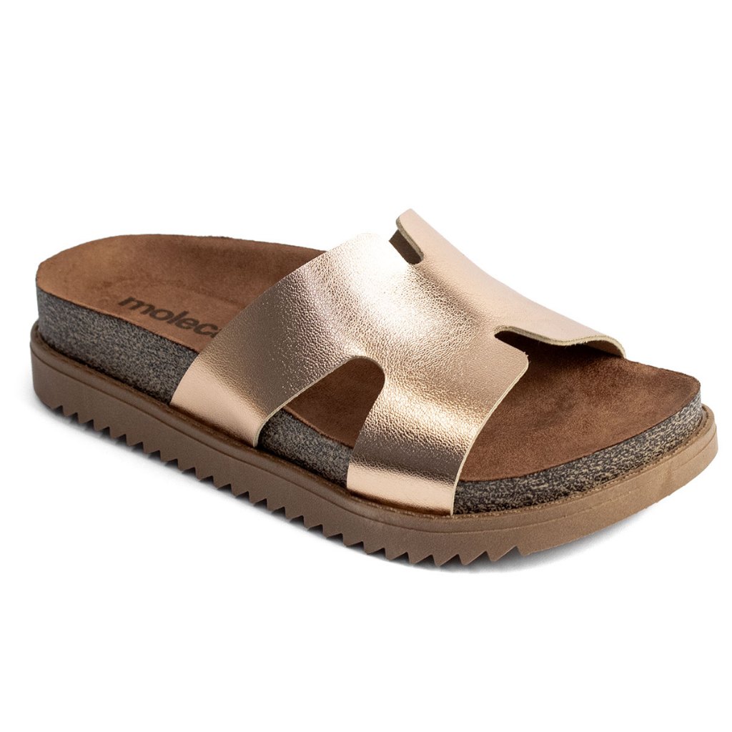 Chinelo Sandália Moleca Tratorado Slide Tamanco 5500.100 Ouro Rosado