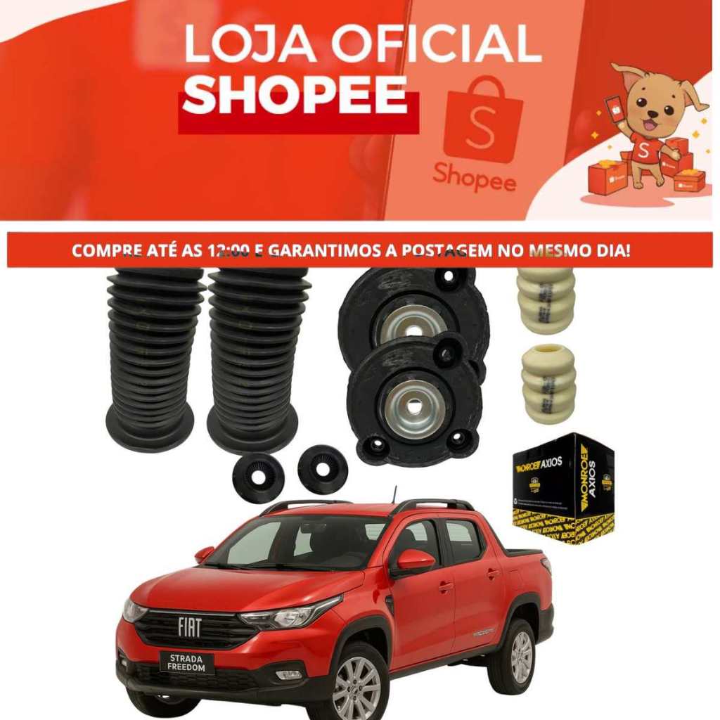 Par Batente Dianteiro Original Axios Monroe Strada Argo Gronos Nova Fiorino Grand Siena Mobi palio