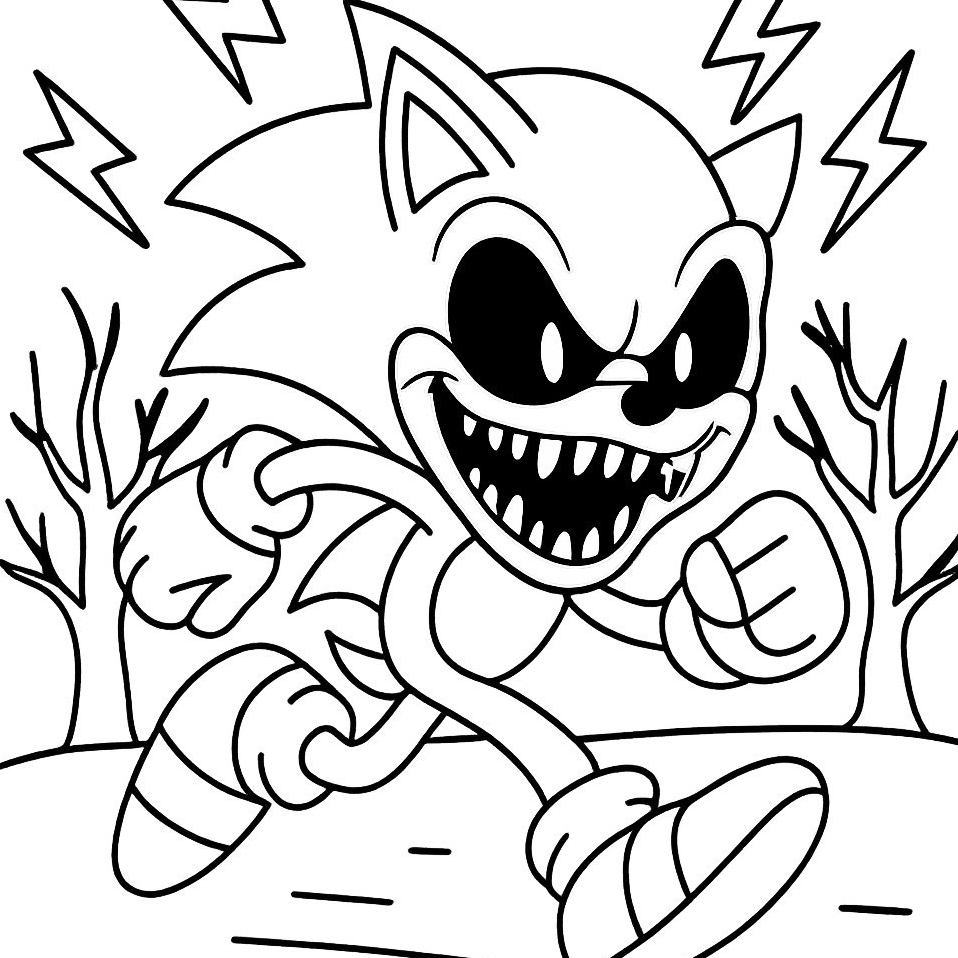 Desenhos para Colorir Sonic Exe (Sonic Assustador) | 30 Folhas Soltas A5 90g/120g/180g