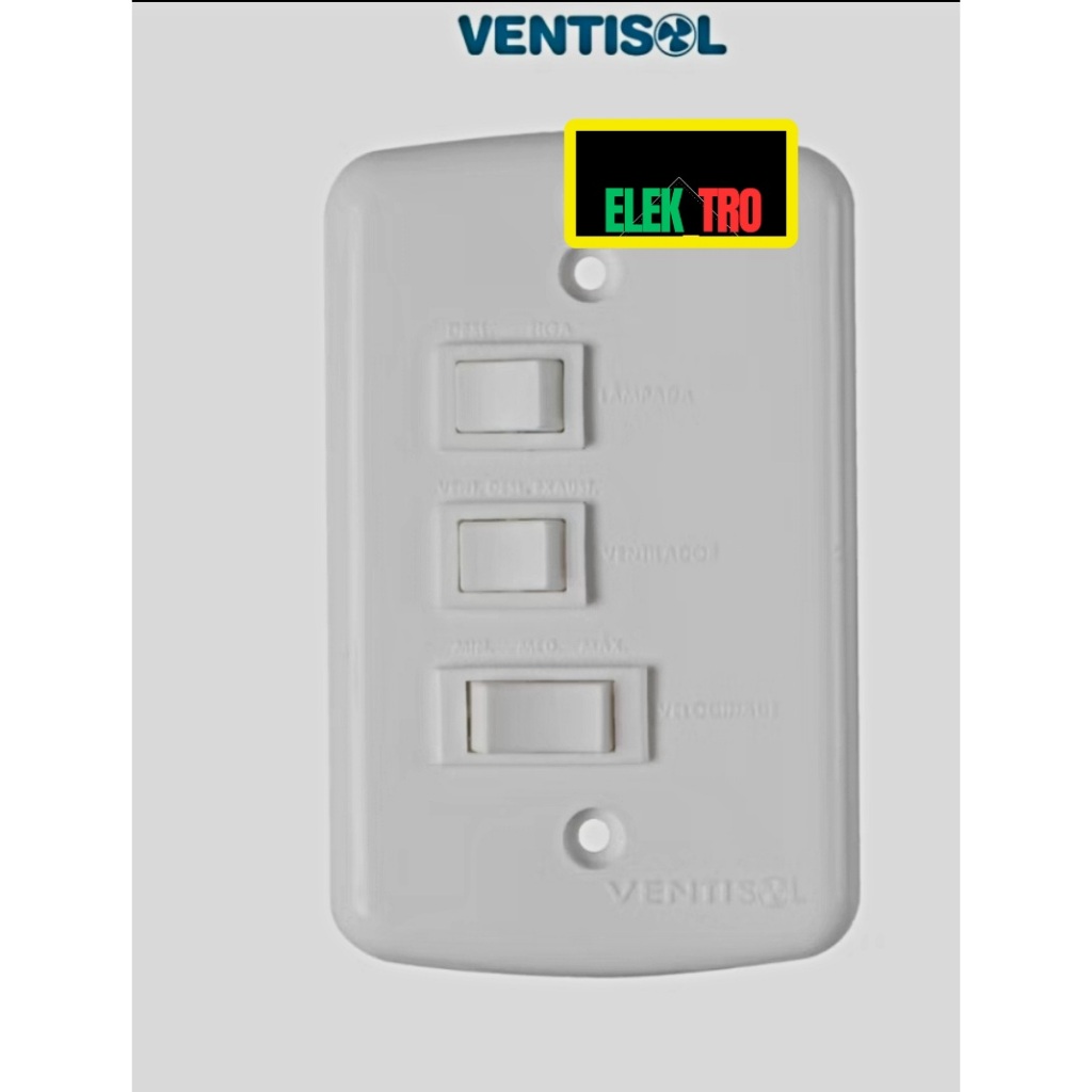 Chave de parede Ventisol para ventilador de teto 127v ou 220v original em Oferta na Shopee