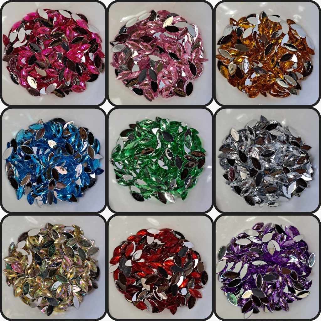 Chaton Navete  7x15mm Sextavado Artesanato Colagem Mandala  Base Reta em Oferta na Shopee